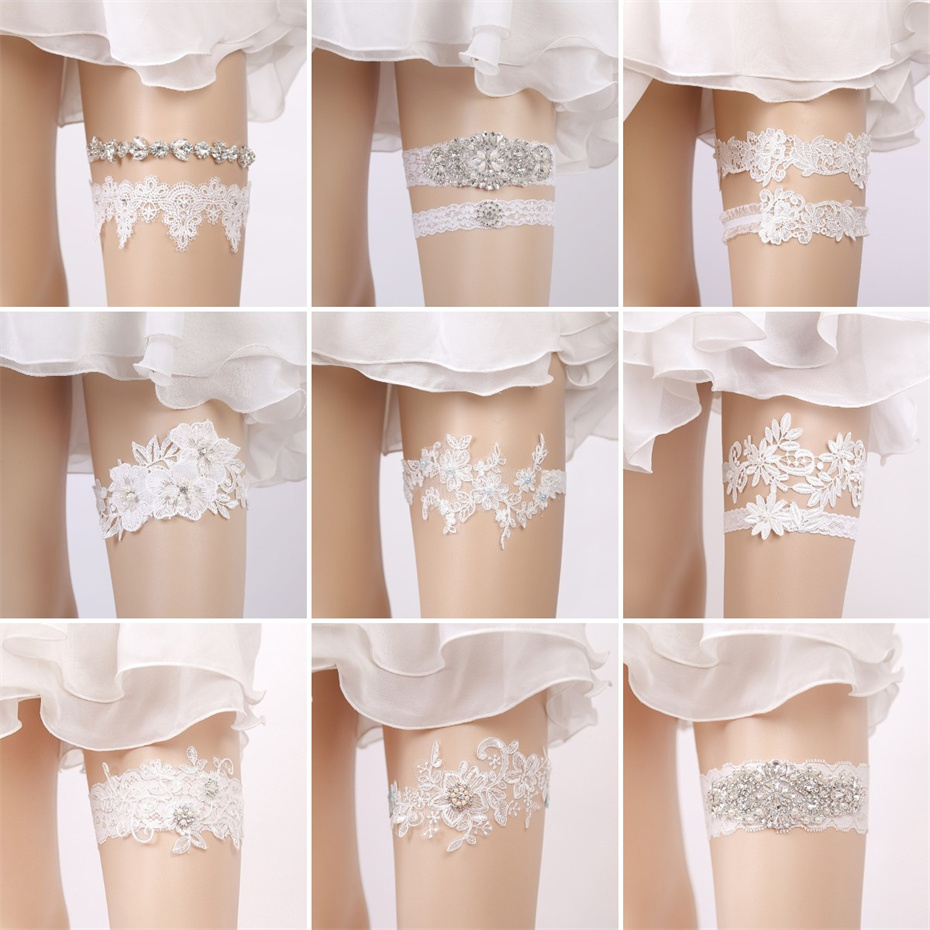 Garter Belt Set - Rhinestone Wedding Garter Leg Accessories Women