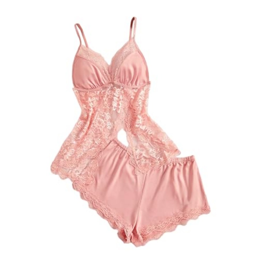 OYOANGLE Women's 2 Pcs Pajama  - Cami Top Lace incelemesi ve fiyatı
