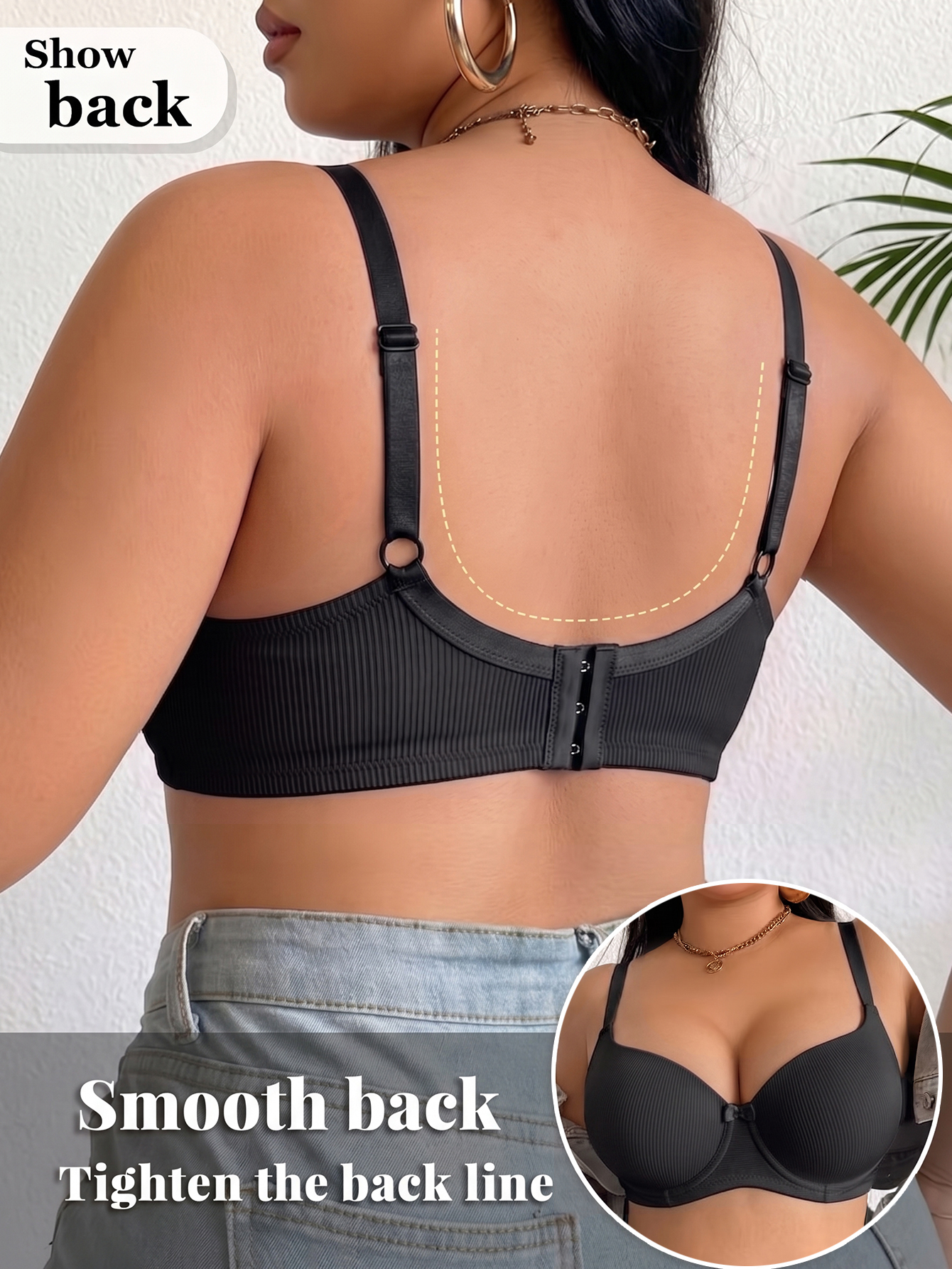 Plus Size Women Bra Thin Cup U - Push Up Bra Padded incelemesi ve fiyatı