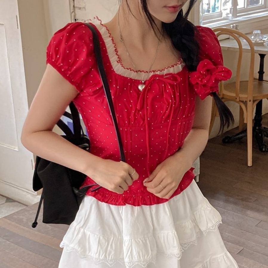 Summer Sweet Bubble Sleeve Pol - Corset Waist Cinch incelemesi ve fiyatı