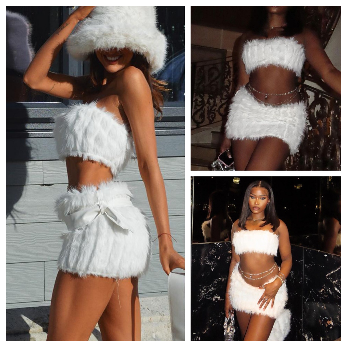 Y2K Coquette Cute Fluffy Knit  - Strapless Bra Backless incelemesi ve fiyatı