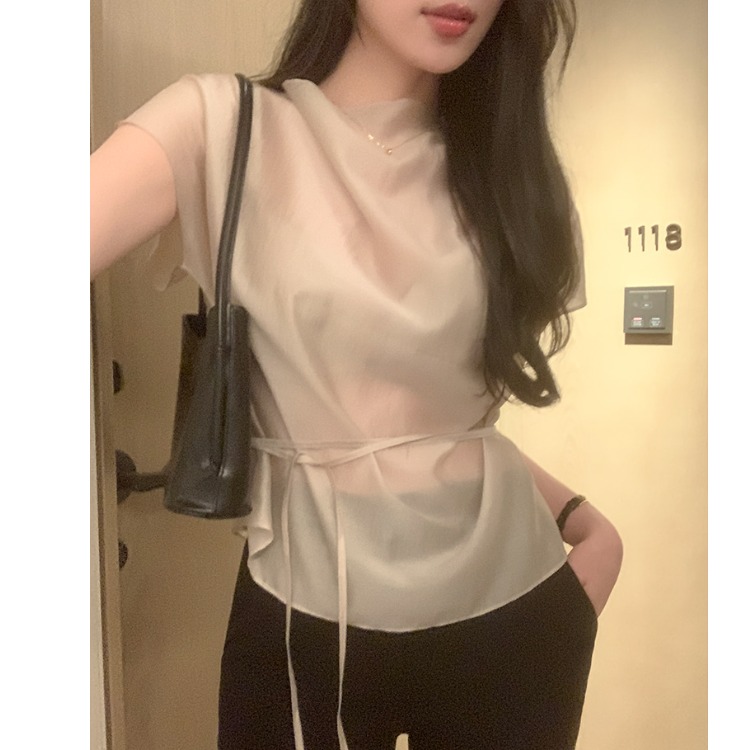 Summer Short Sleeve Shirt Wome - Corset Waist Cinch incelemesi ve fiyatı