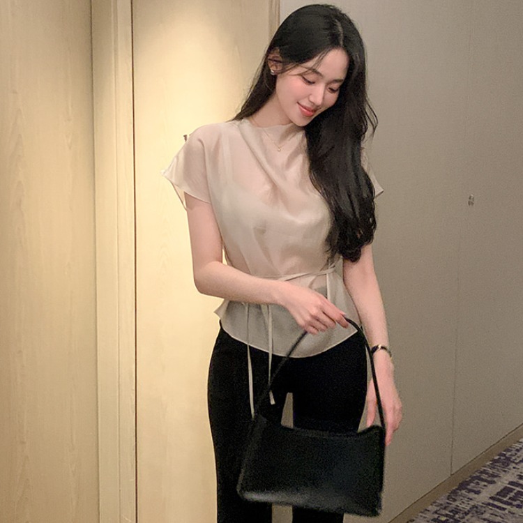 Summer Short Sleeve Shirt Wome - Corset Waist Cinch incelemesi ve fiyatı