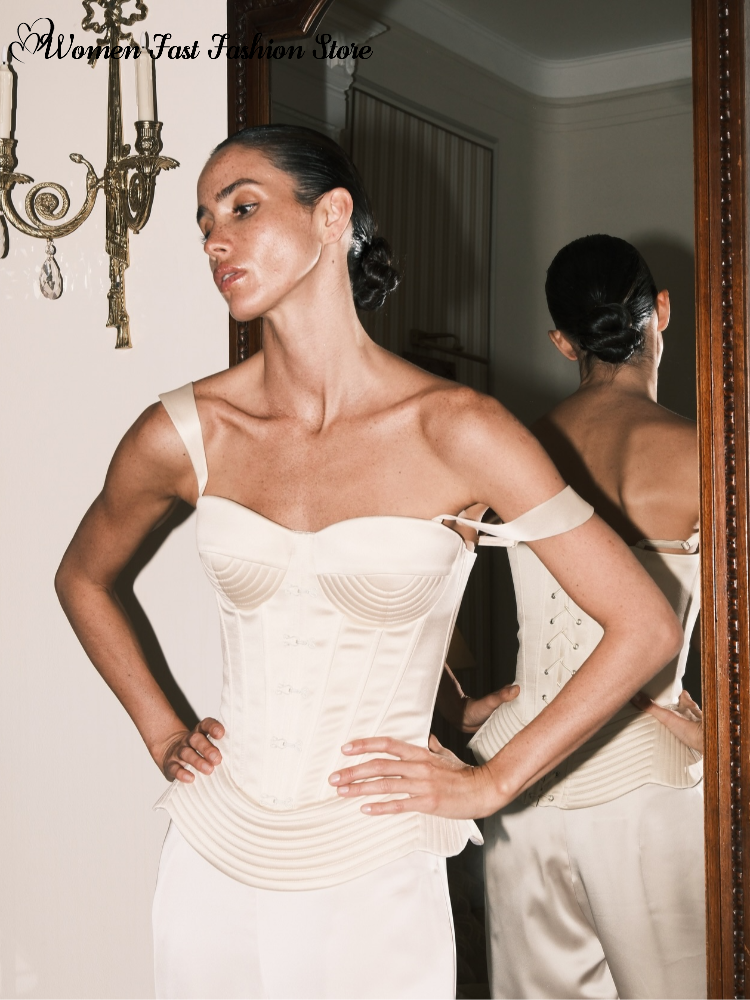 Sexy Fishbone Spaghetti Strap  - Corset Waist Cinch incelemesi ve fiyatı