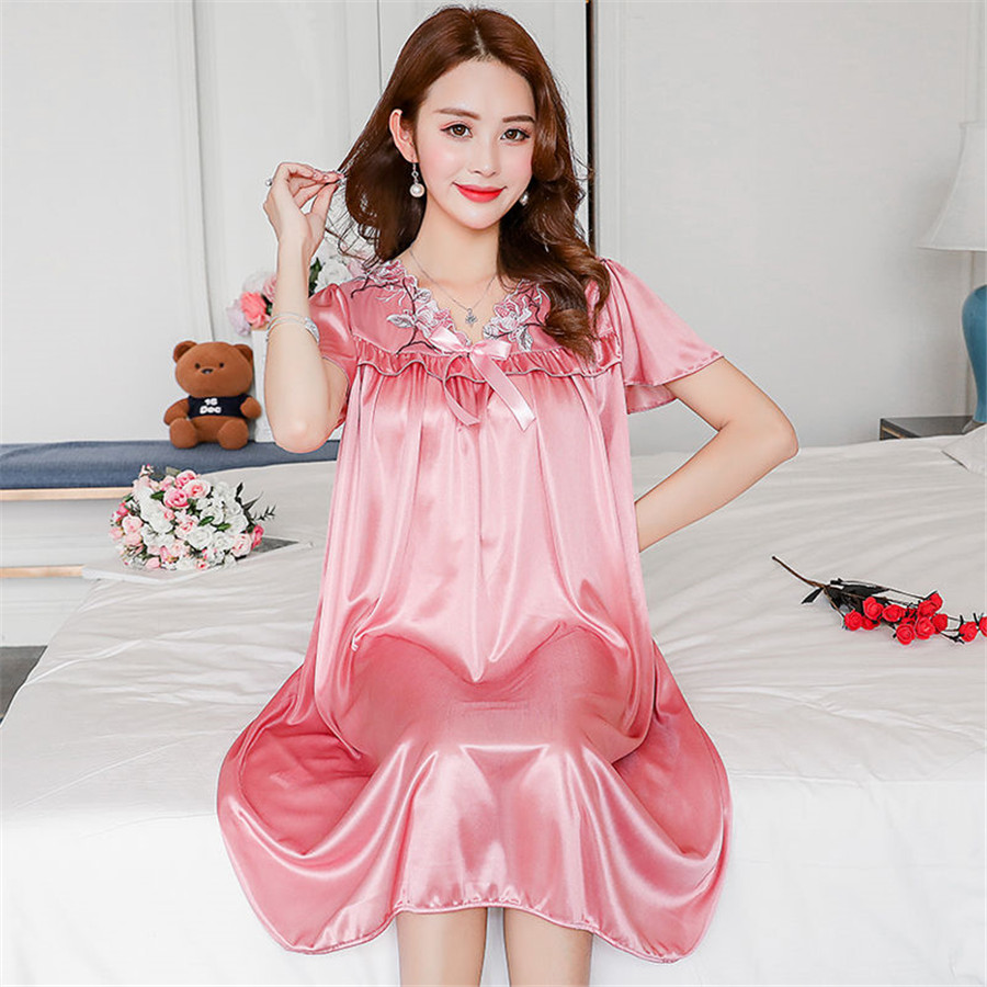 NEW Summer Ice Silk Nightgown  - Robe Silk Women incelemesi ve fiyatı