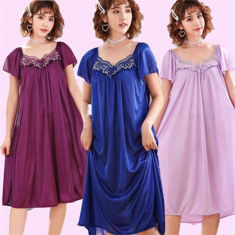 NEW Summer Ice Silk Nightgown  - Robe Silk Women incelemesi ve fiyatı