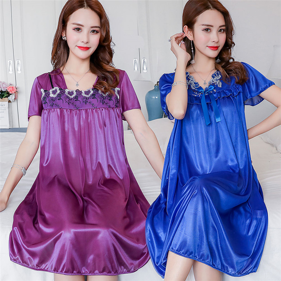 NEW Summer Ice Silk Nightgown  - Robe Silk Women incelemesi ve fiyatı
