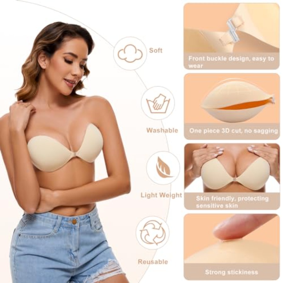 RELIRELIA Women's Sticky Self  - Strapless Bra Backless incelemesi ve fiyatı